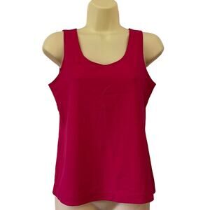 Chico’s 1 Bright Pink Sleeveless Knit Tank Top Womans Size 8